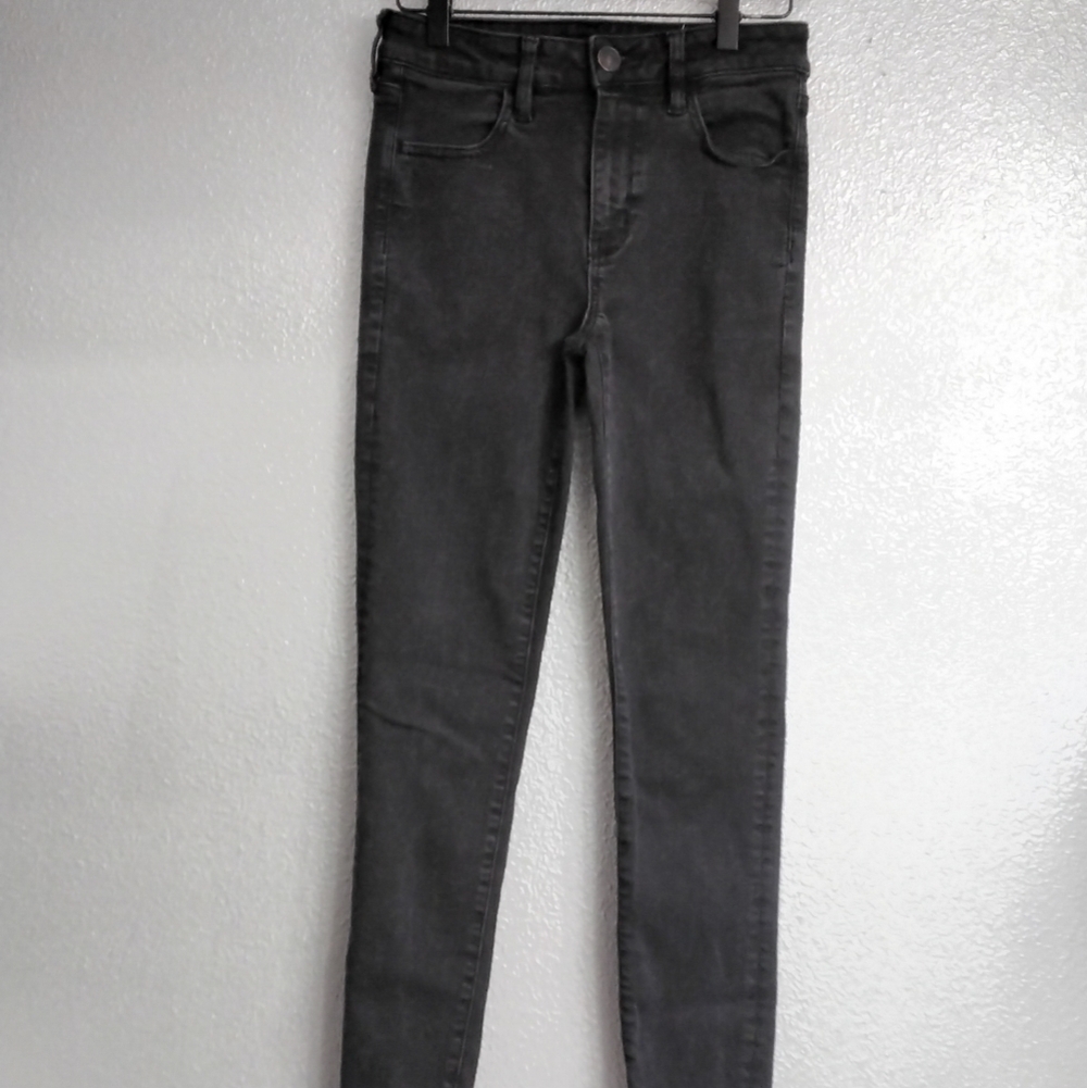 American Eagle Black High Rise Jeggings Size 6 Long